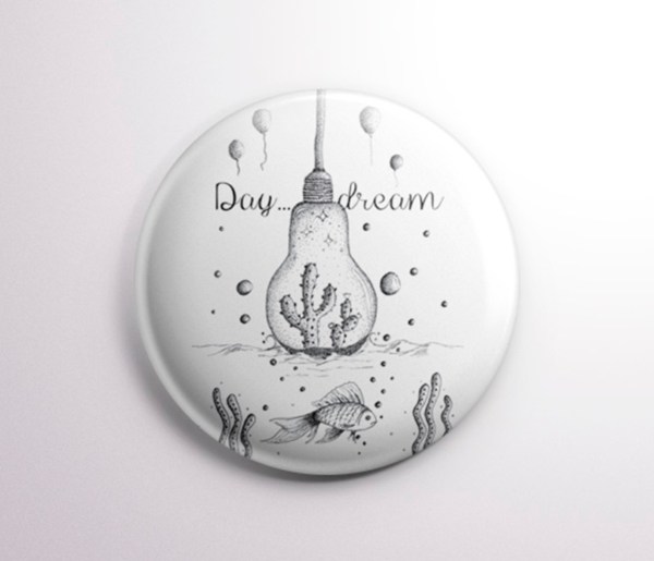 Badge ampoule "daydream" diamètre 32mm