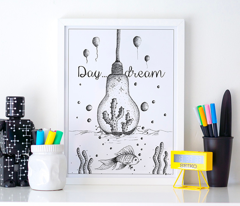 affiche illustration Daydream A3 made in France